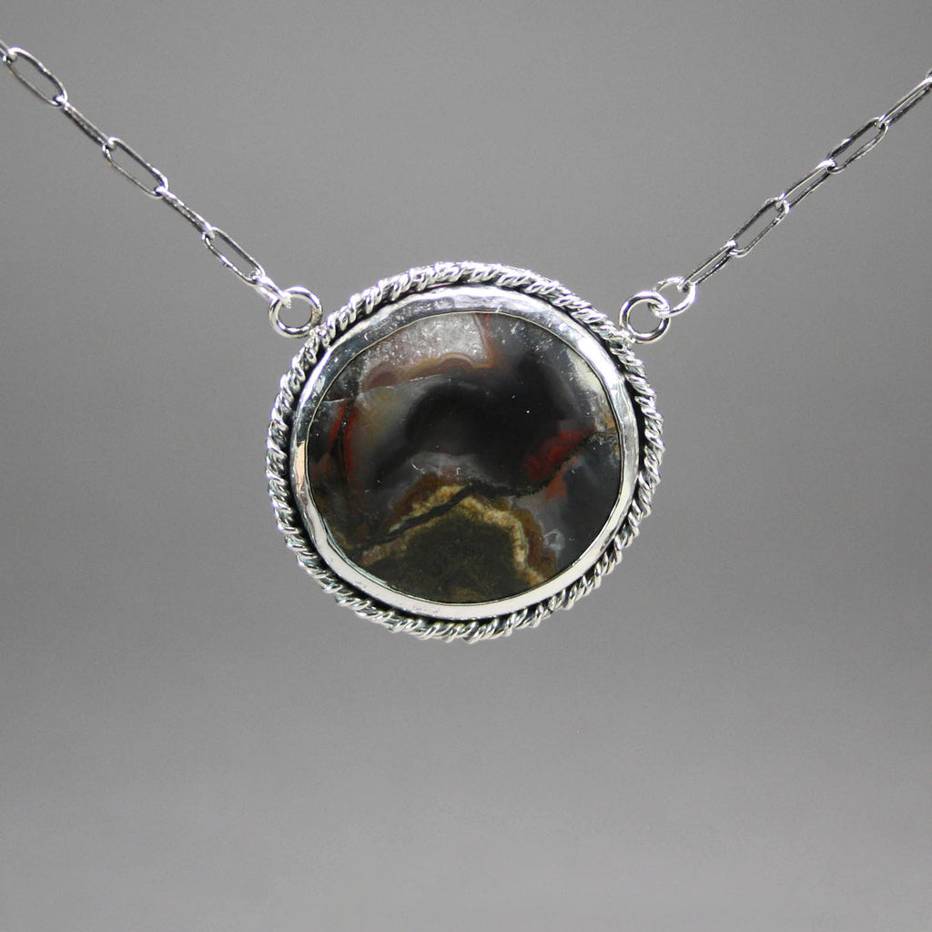 Ann Fillmore artwork 'Agate Pendant with Handmade Chain' at Gallery78 Fredericton, New Brunswick