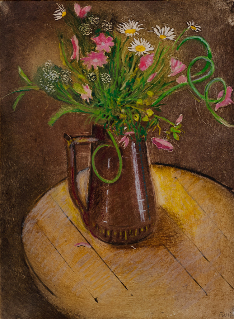 Francis Wishart artwork 'Flowers in Brown Jug' at Gallery78 Fredericton, New Brunswick