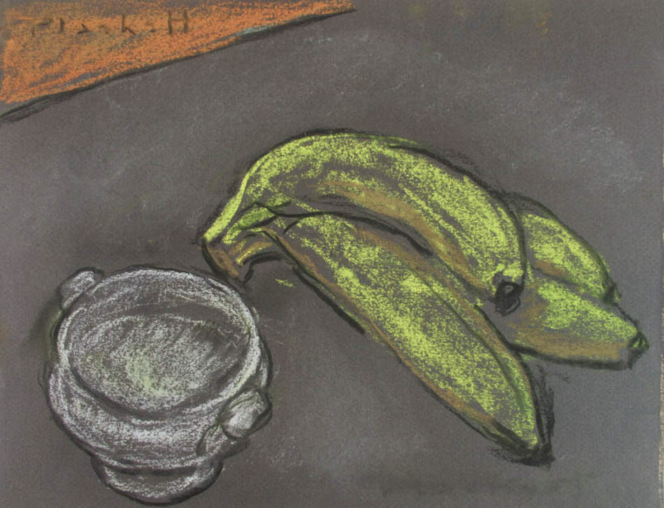 Joseph Plaskett, OC, RCA artwork 'Untitled (Still Life with Bananas II)' at Gallery78 Fredericton, New Brunswick