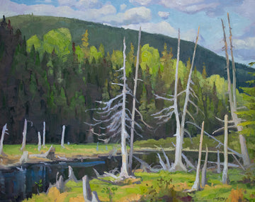 Réjean Roy artwork 'Green Summer' at Gallery78 Fredericton, New Brunswick