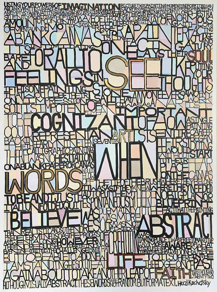 Herzl Kashetsky artwork 'Words' at Gallery78 Fredericton, New Brunswick