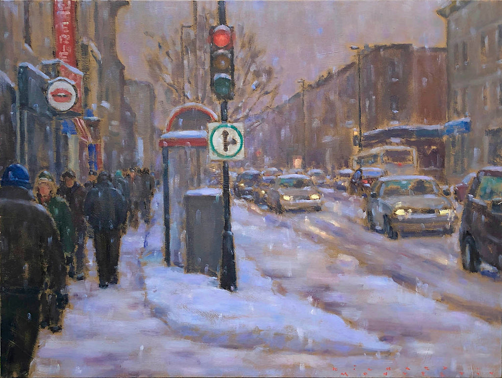 Richard Montpetit artwork 'Passants par un jour de tempête' at Gallery78 Fredericton, New Brunswick