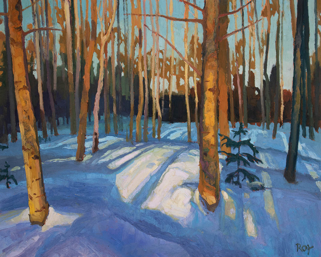 Réjean Roy artwork 'Ombre et Lumière parmis les arbres' at Gallery78 Fredericton, New Brunswick