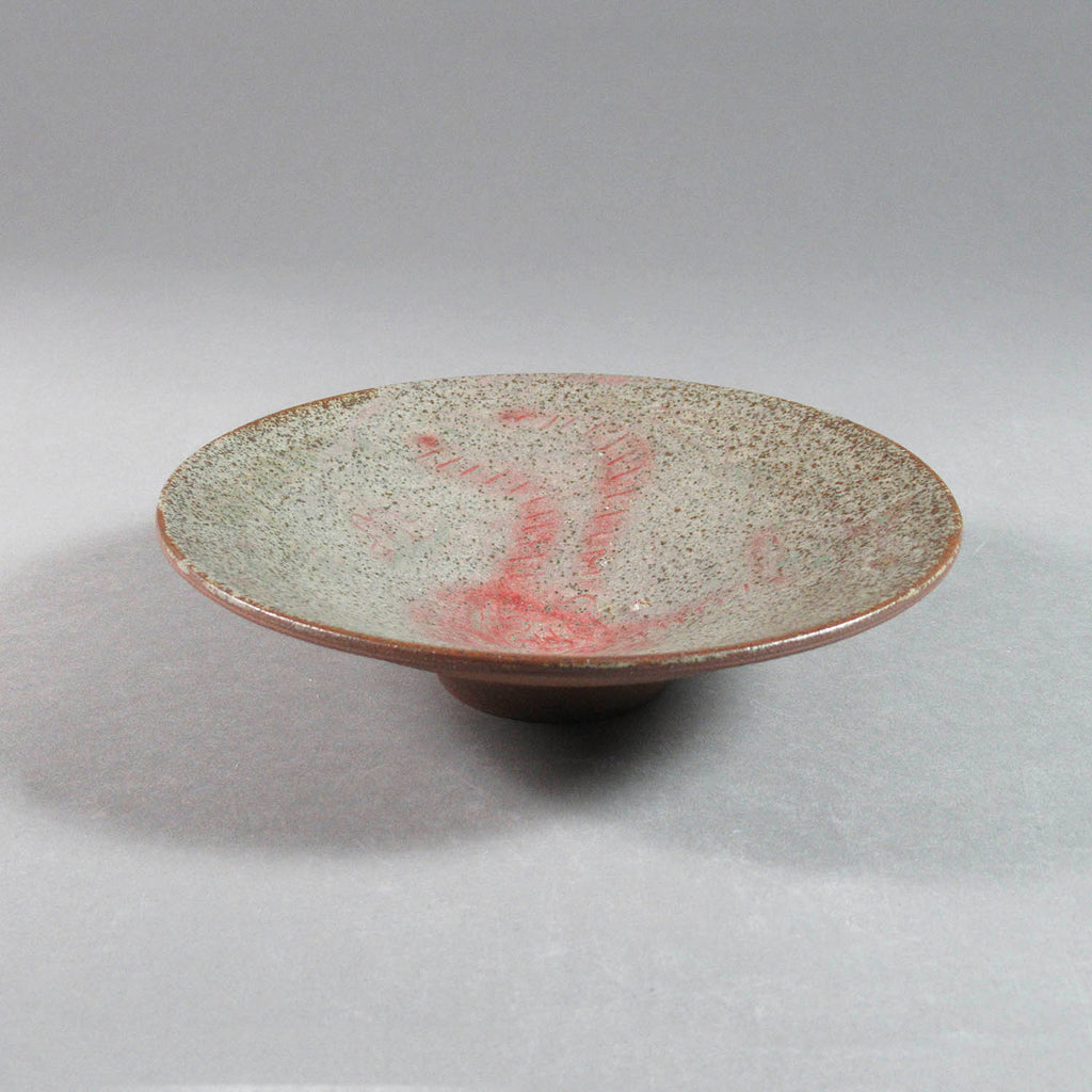 Deichmann Pottery artwork 'Brown and Green Dish with Red' at Gallery78 Fredericton, New Brunswick