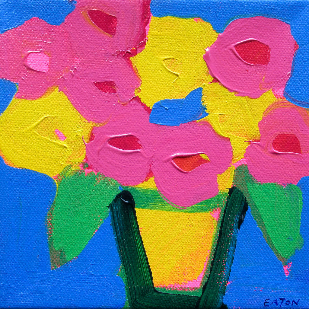Alexandrya Eaton artwork 'Ten Roses on Blue' at Gallery78 Fredericton, New Brunswick