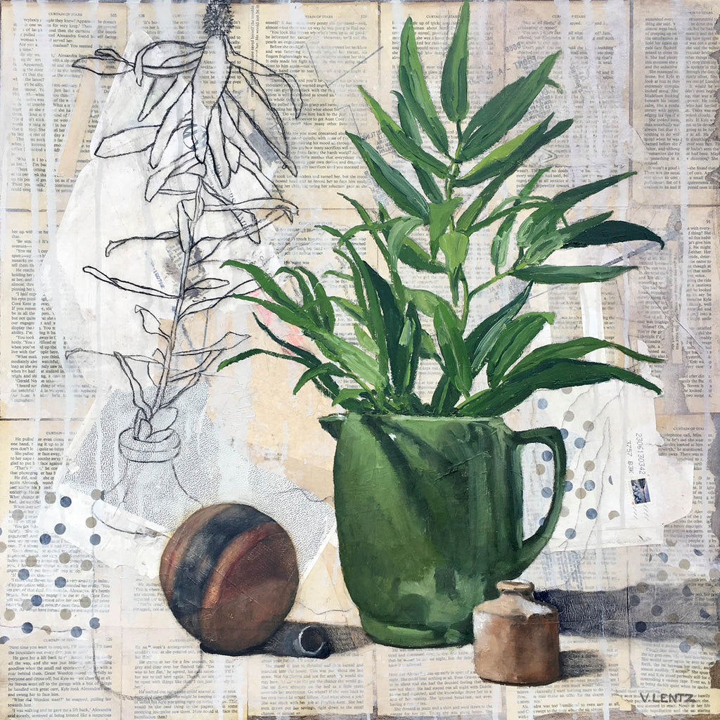 Vicky Lentz artwork 'The Green Vase' at Gallery78 Fredericton, New Brunswick