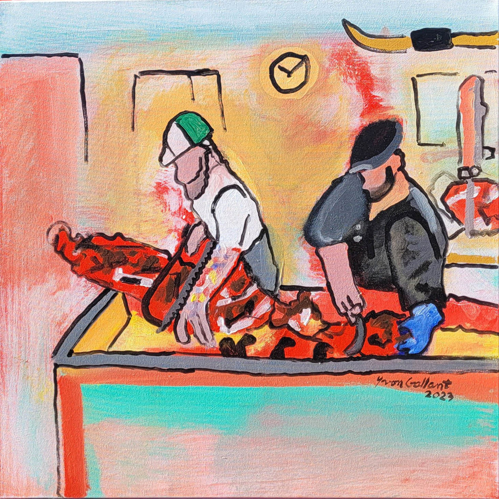 Yvon Gallant artwork 'LeBlanc Meats Memramcook' at Gallery78 Fredericton, New Brunswick