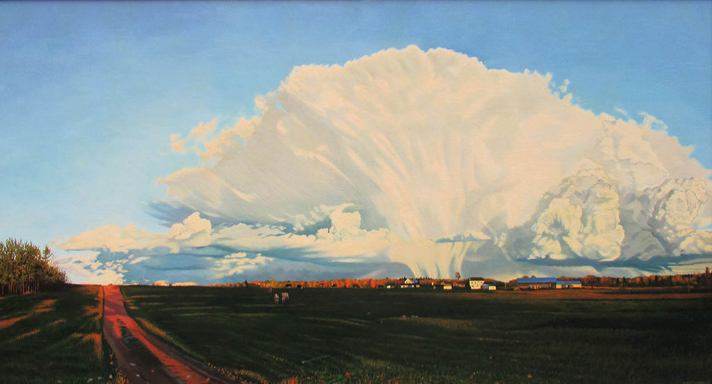 Dawn McCracken artwork 'Cumulus Formation over Gunter's Farm' at Gallery78 Fredericton, New Brunswick