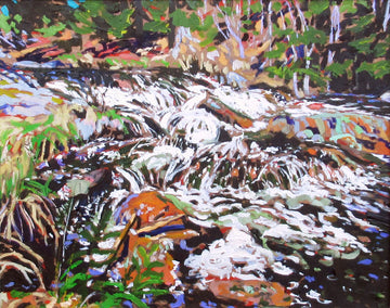 Glenn Hall artwork 'Backland Rapids' at Gallery78 Fredericton, New Brunswick