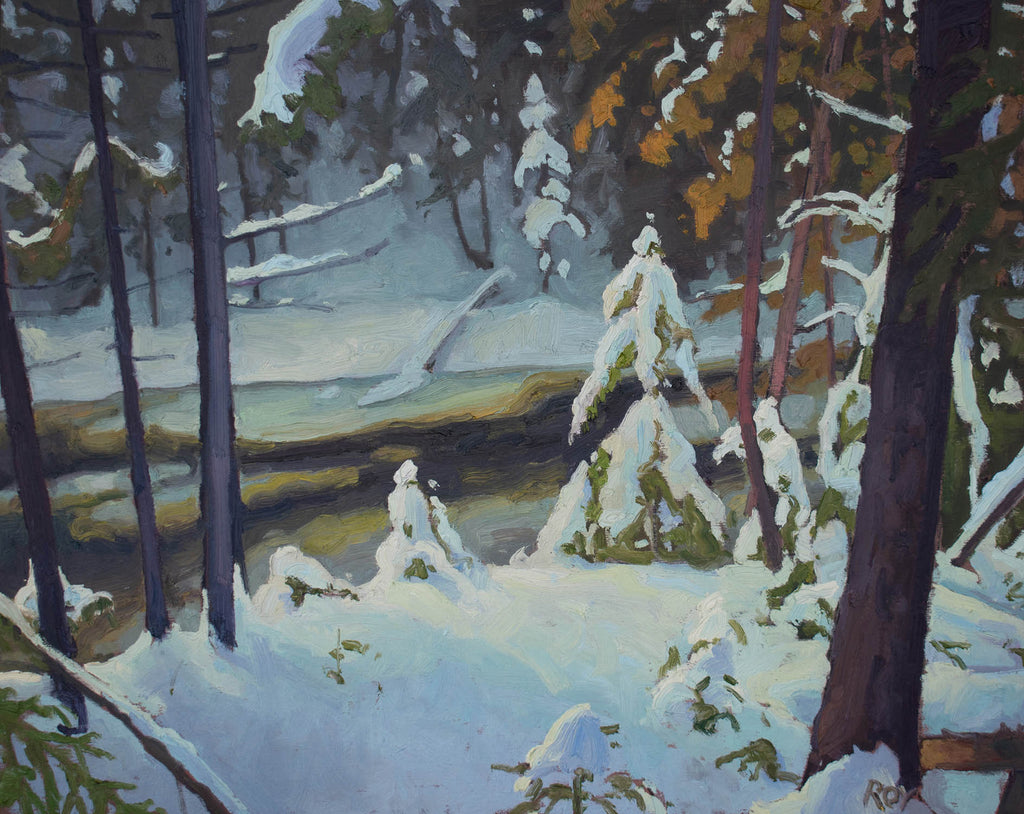 Réjean Roy artwork 'Enneigé' at Gallery78 Fredericton, New Brunswick