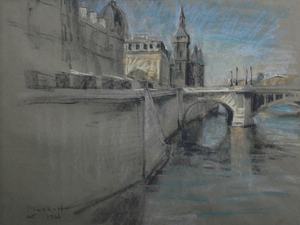 Joseph Plaskett artwork 'untitled (Paris from La Seine)' at Gallery78 Fredericton, New Brunswick