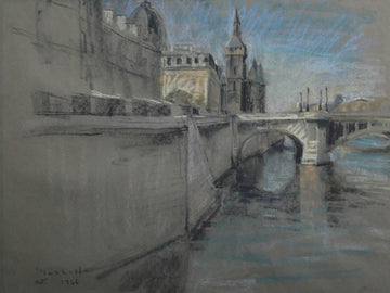 Joseph Plaskett artwork 'untitled (Paris from La Seine)' at Gallery78 Fredericton, New Brunswick
