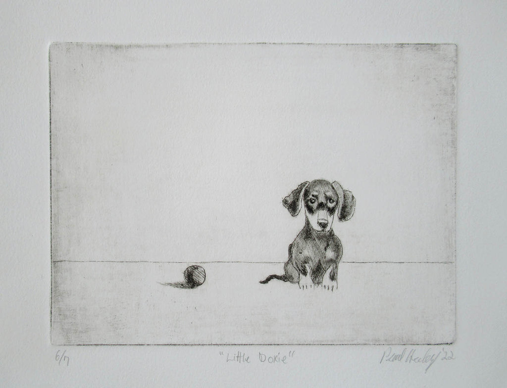 Paul Healey artwork 'Little Doxie' at Gallery78 Fredericton, New Brunswick