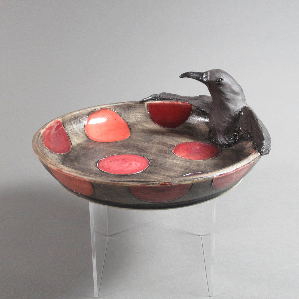 Marla Benton artwork 'Small Plate with Crow Sculpture' at Gallery78 Fredericton, New Brunswick