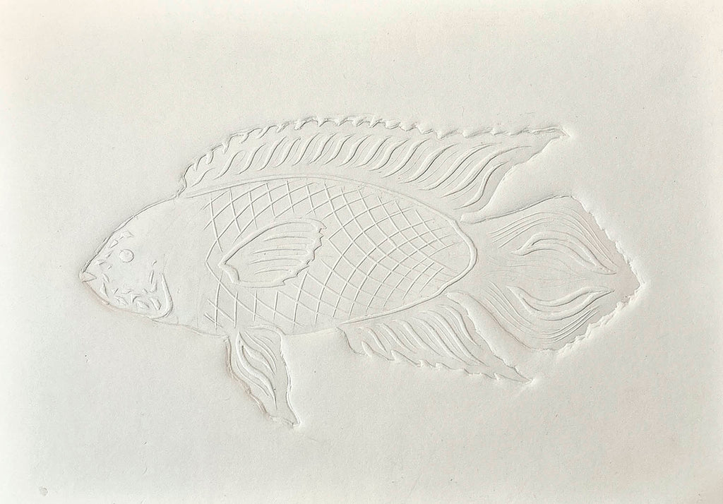 Christopher Harding artwork 'Fish (First Embossing)' at Gallery78 Fredericton, New Brunswick
