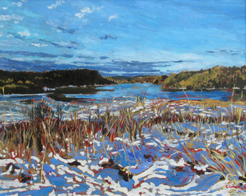 Glenn Hall artwork 'Looking North - Saint John River' at Gallery78 Fredericton, New Brunswick