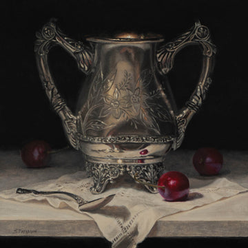 Susan Paterson artwork 'Silver and Cherries' at Gallery78 Fredericton, New Brunswick