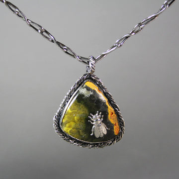 Ann Fillmore artwork 'Bumblebee Jasper and Bee Pendant' at Gallery78 Fredericton, New Brunswick