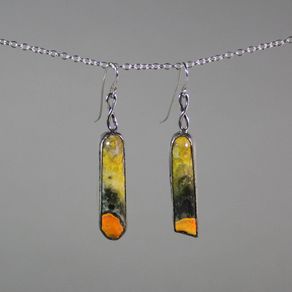 Ann Fillmore artwork 'Bumblebee Jasper Earrings' at Gallery78 Fredericton, New Brunswick