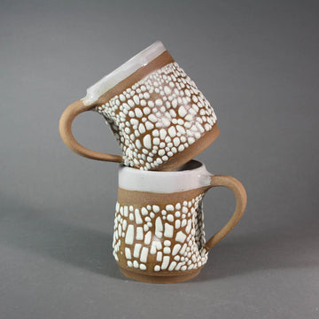 Matthew Cripps artwork 'White Crawl Demi-Mug' at Gallery78 Fredericton, New Brunswick