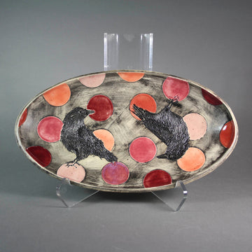 Marla Benton artwork 'Crow Small Oval Platter' at Gallery78 Fredericton, New Brunswick