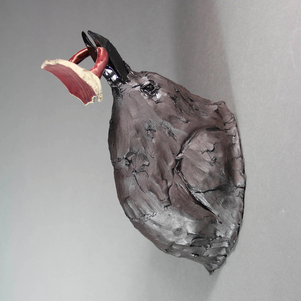 Marla Benton artwork 'Crow Sculpture with Treasure' at Gallery78 Fredericton, New Brunswick