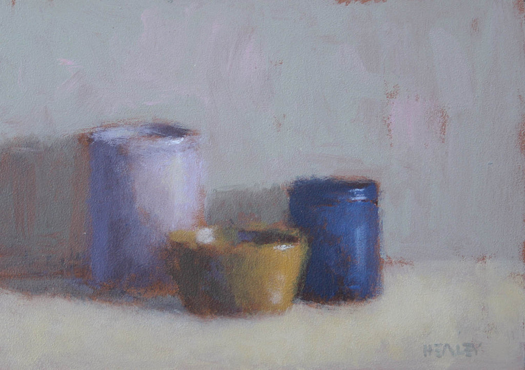 Paul Healey artwork 'Blue & Ochre' at Gallery78 Fredericton, New Brunswick