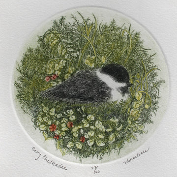 Vicki MacLean artwork 'Baby Chickadee' at Gallery78 Fredericton, New Brunswick