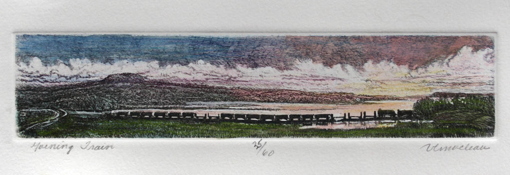 Vicki MacLean artwork 'Morning Train' at Gallery78 Fredericton, New Brunswick