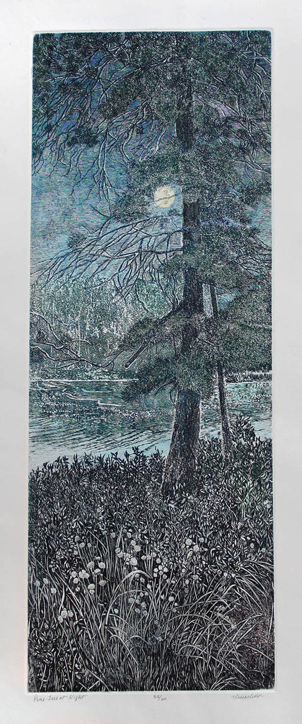 Vicki MacLean artwork 'Pine Tree at Night' at Gallery78 Fredericton, New Brunswick