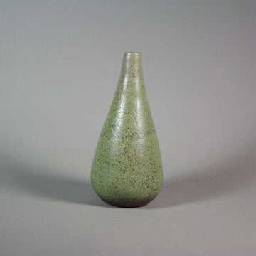 Deichmann Pottery artwork 'Tall Green and Brown Bud Vase' at Gallery78 Fredericton, New Brunswick