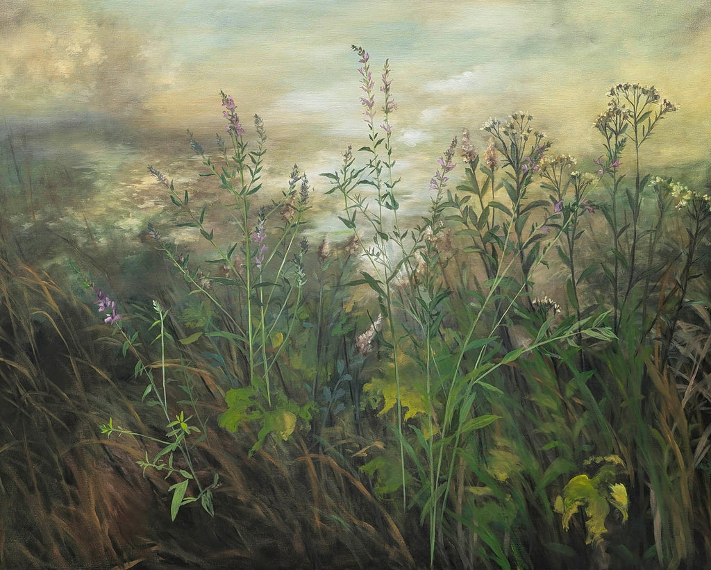 Amber Young artwork 'Purple Loostrife' at Gallery78 Fredericton, New Brunswick