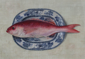 Cathy Ross artwork 'Red Snapper on Linen' at Gallery78 Fredericton, New Brunswick