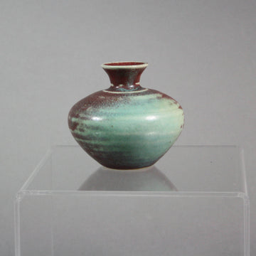 Deichmann Pottery artwork 'Red and Blue Bud Vase (Small)' at Gallery78 Fredericton, New Brunswick