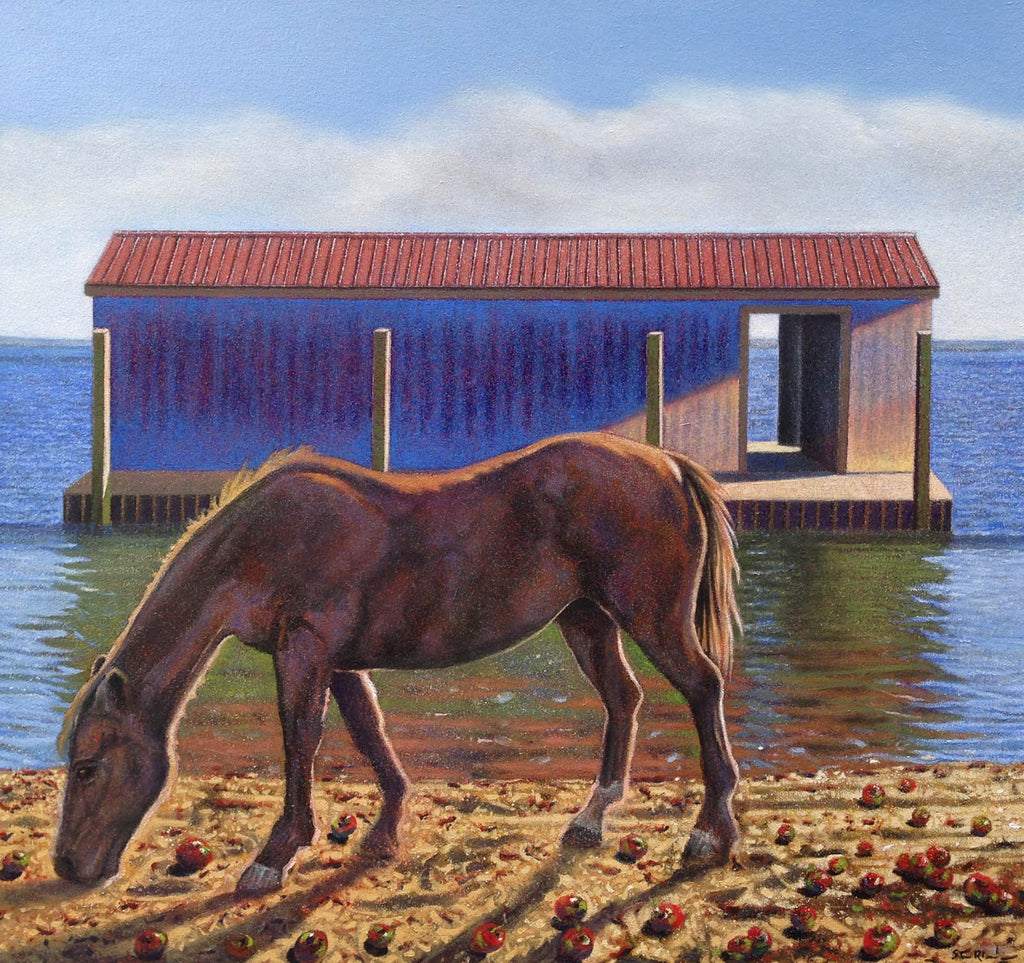 Steven Rhude artwork 'Horse and Floating Shed' at Gallery78 Fredericton, New Brunswick