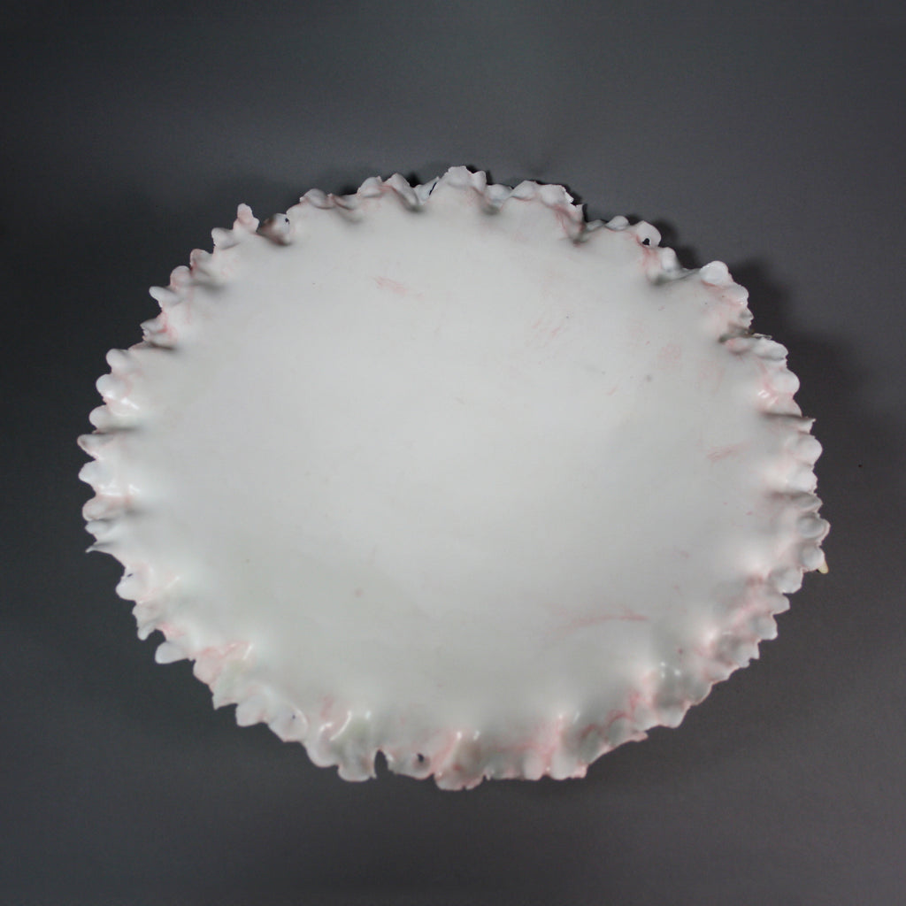 Heather Waugh Pitts artwork 'Pink Series: Footed Fluted Pink Edged Porcelain Plate' at Gallery78 Fredericton, New Brunswick