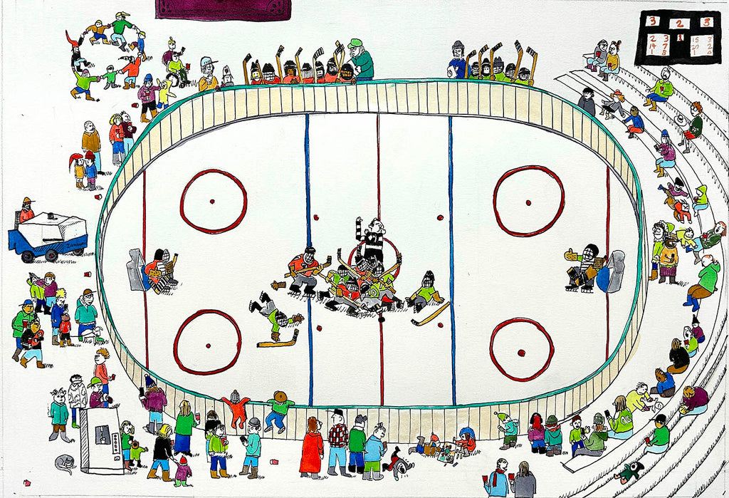 Colin Smith artwork 'The Good Old Hockey Game' at Gallery78 Fredericton, New Brunswick