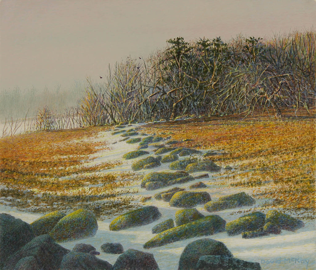 David McKay artwork 'Remnants of the Old Stone Fence' at Gallery78 Fredericton, New Brunswick