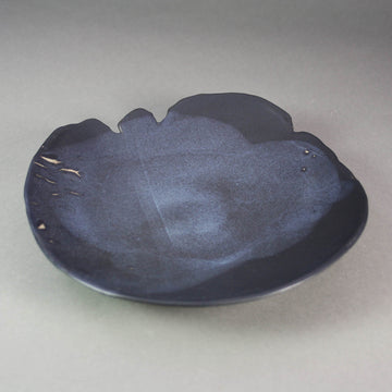 Heather Waugh Pitts artwork 'Black Porcelain Plate with Dark Blue Glaze II' at Gallery78 Fredericton, New Brunswick
