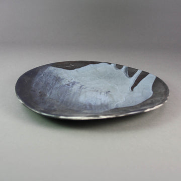 Heather Waugh Pitts artwork 'Black Porcelain Plate with Dark Blue Glaze I' at Gallery78 Fredericton, New Brunswick