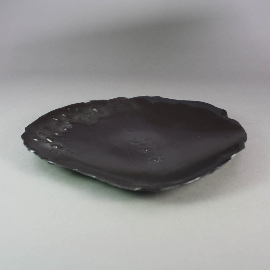 Heather Waugh Pitts artwork 'Black Porcelain Plate with Glossy Glaze II' at Gallery78 Fredericton, New Brunswick