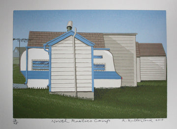 Robert Rutherford artwork 'North Rustico Camp' at Gallery78 Fredericton, New Brunswick