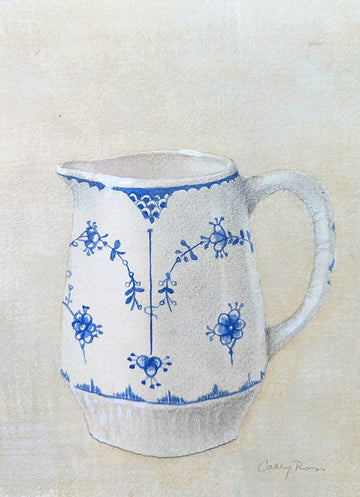 Cathy Ross artwork 'Blue and White Jug' at Gallery78 Fredericton, New Brunswick