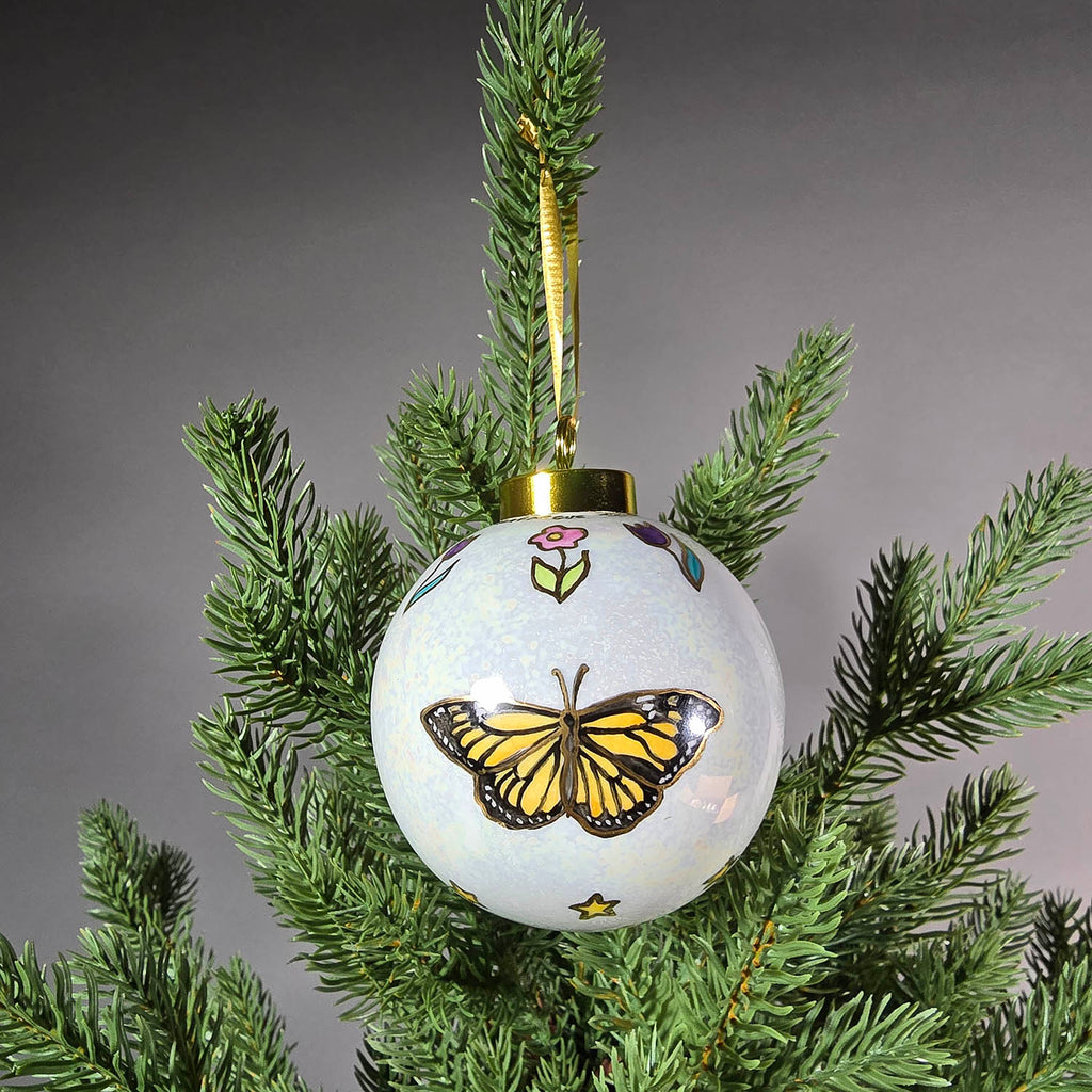 Isabelle Lafargue artwork 'Christmas Ornament - Butterflies, Flowers and Stars' at Gallery78 Fredericton, New Brunswick