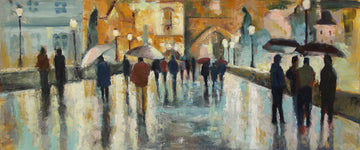 Amber Leger artwork 'Crossing the Bridge' at Gallery78 Fredericton, New Brunswick