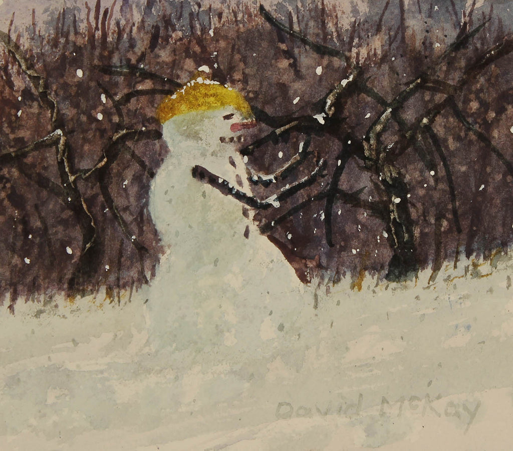 David McKay artwork 'The Lonely Snowman' at Gallery78 Fredericton, New Brunswick