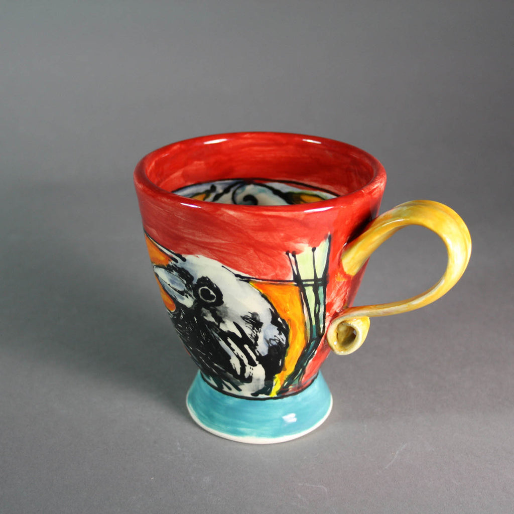 Wendy Johnston artwork 'Crow Mug' at Gallery78 Fredericton, New Brunswick