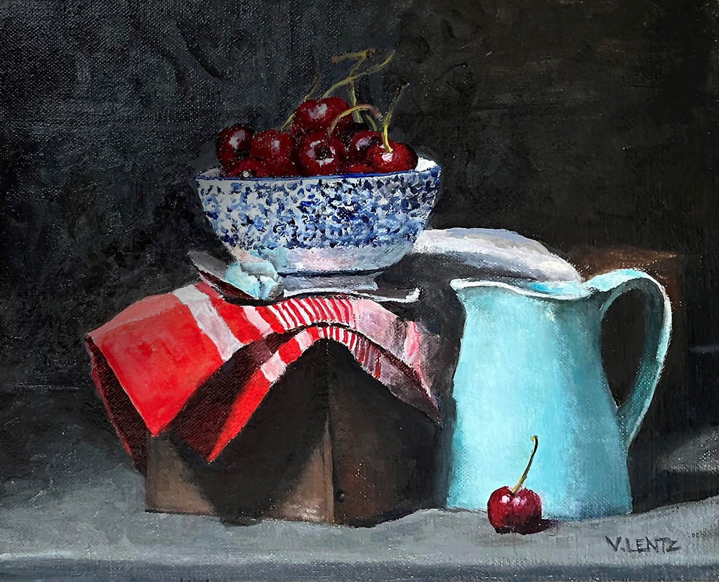 Vicky Lentz artwork 'Sweet Cherries' at Gallery78 Fredericton, New Brunswick