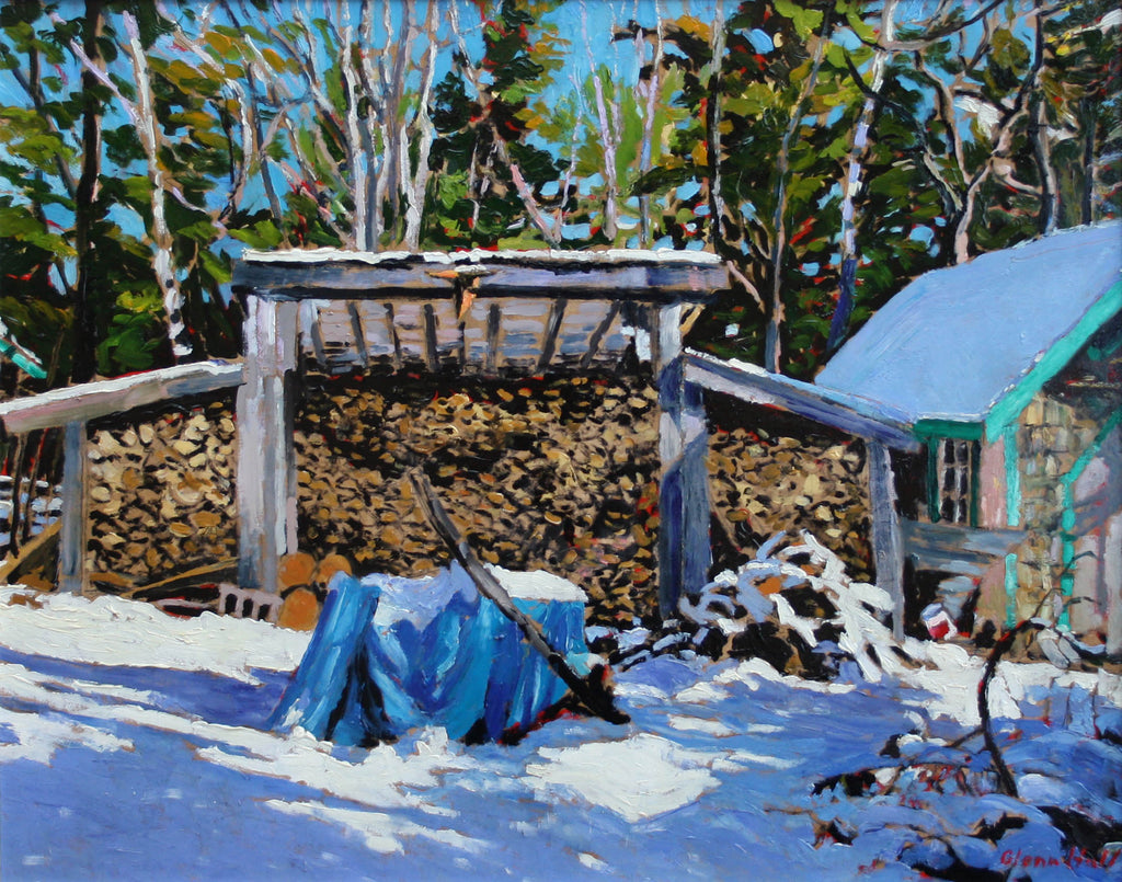 Glenn Hall artwork 'My Wood Sheds' at Gallery78 Fredericton, New Brunswick