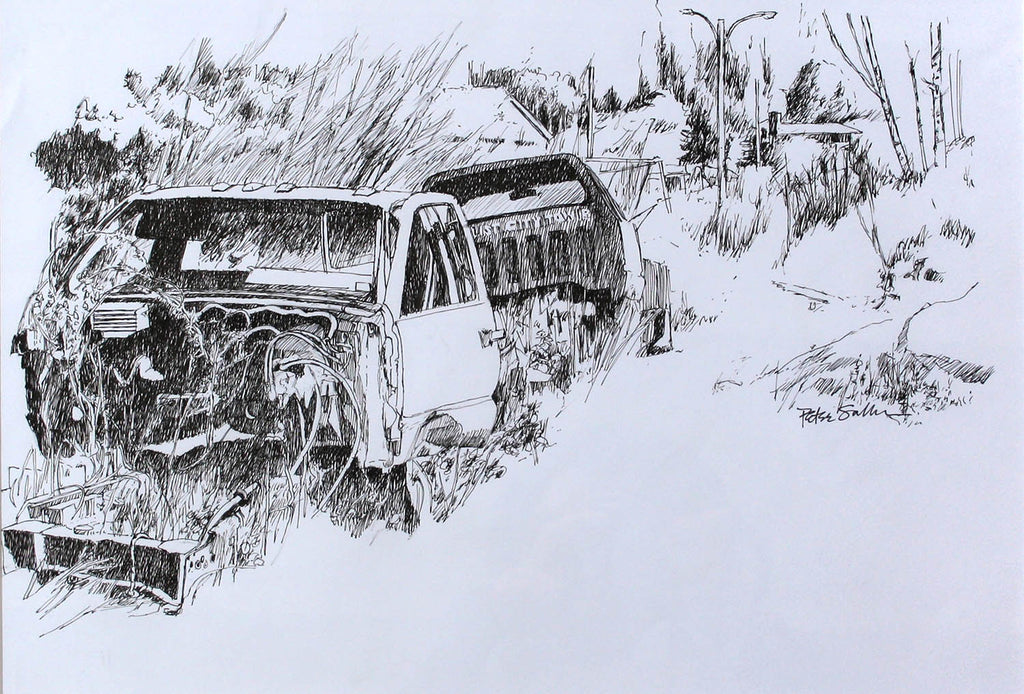 Peter Salmon artwork 'Untitled (Abandoned Car)' at Gallery78 Fredericton, New Brunswick